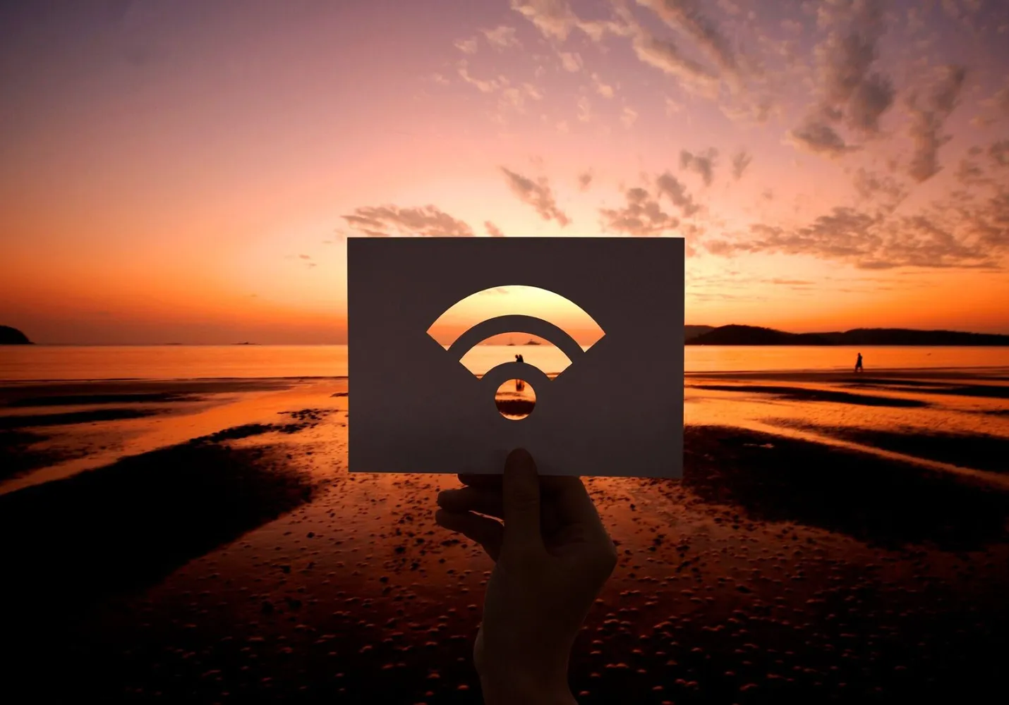 Wifi internet connection perforated paper