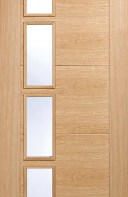 Oak Vancouver Glazed 4L Clear Glass Offset