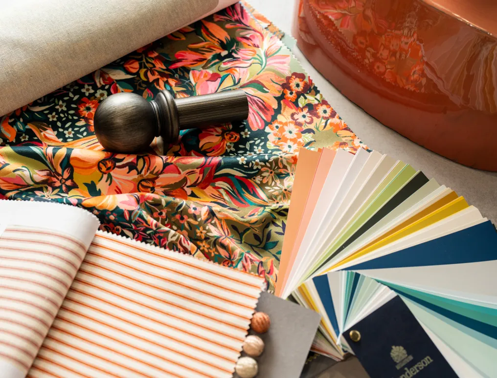 A display of designer fabrics