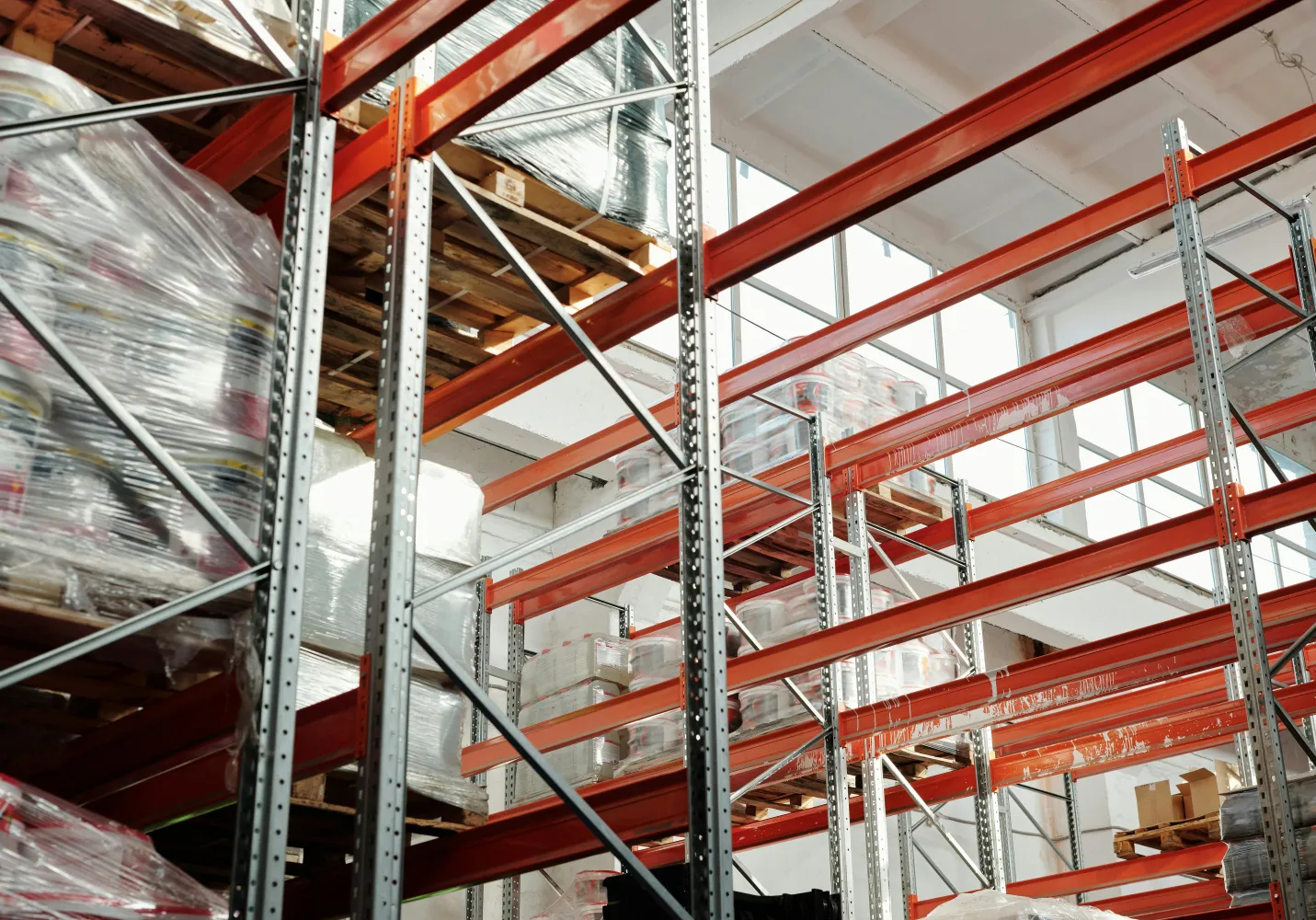 Red Metal Frame Inside Building