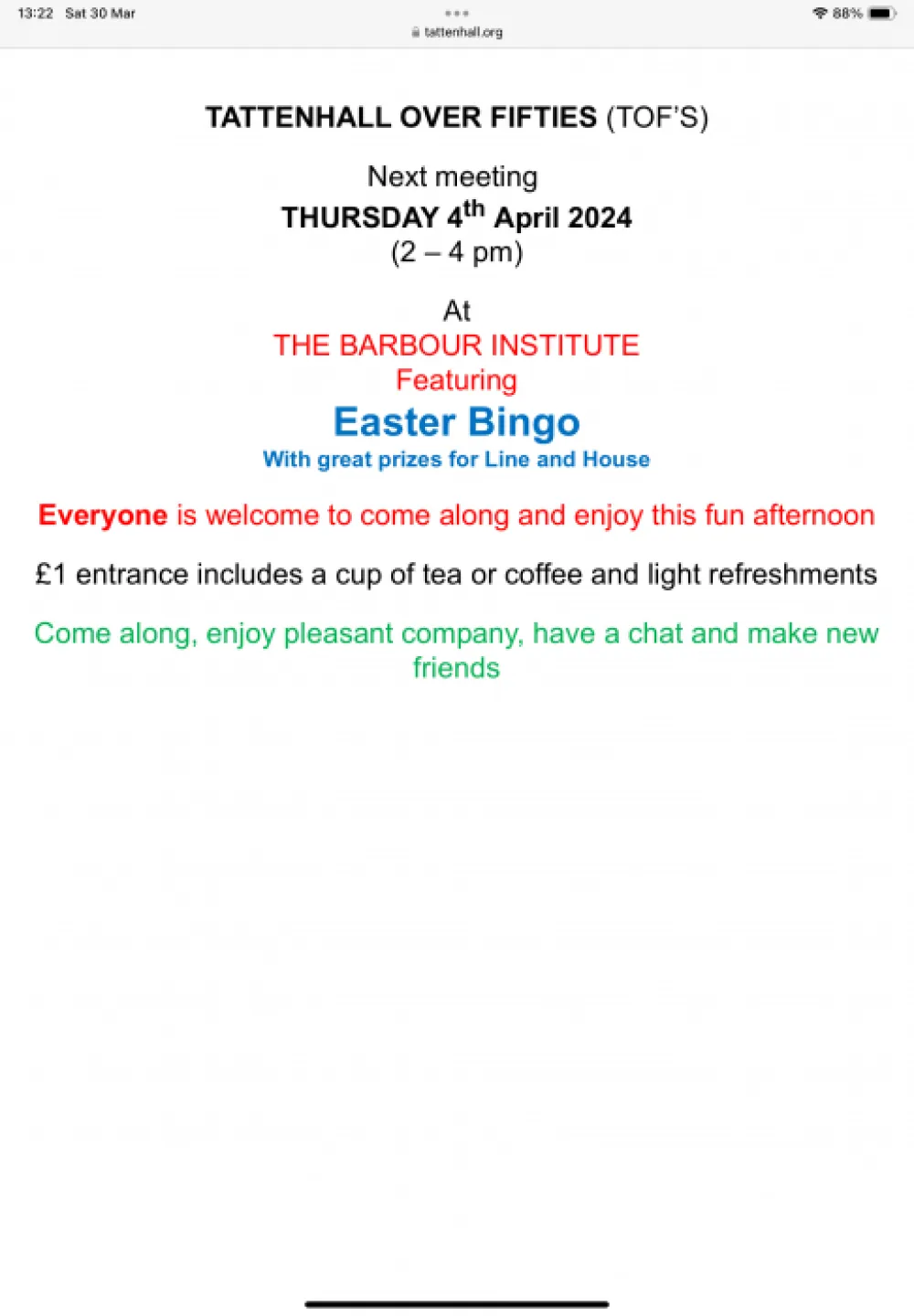 Easter Bingo