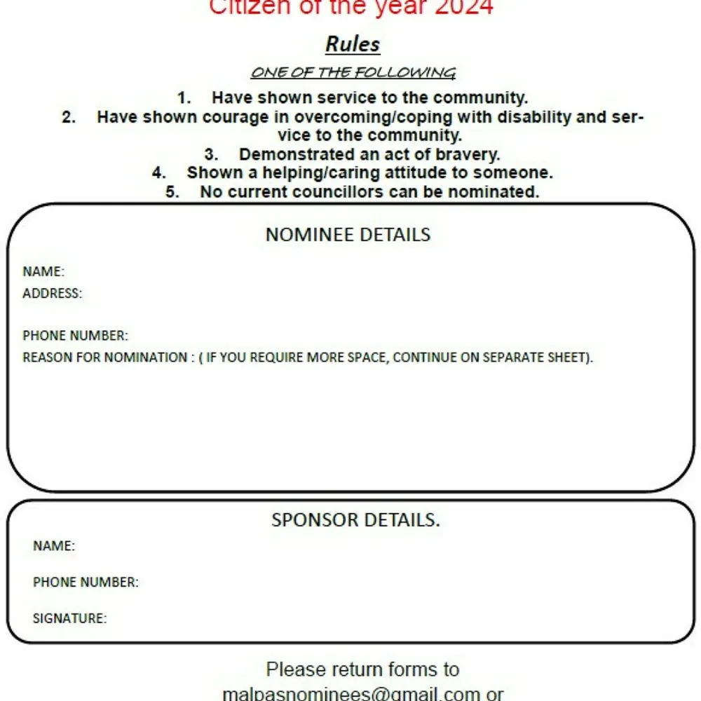 Citizen Entry Form
