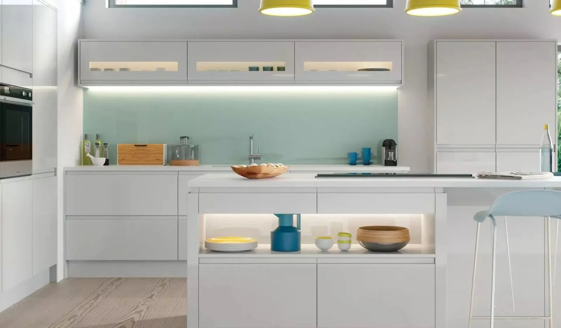 Alku White Gloss L-Shaped Kitc
