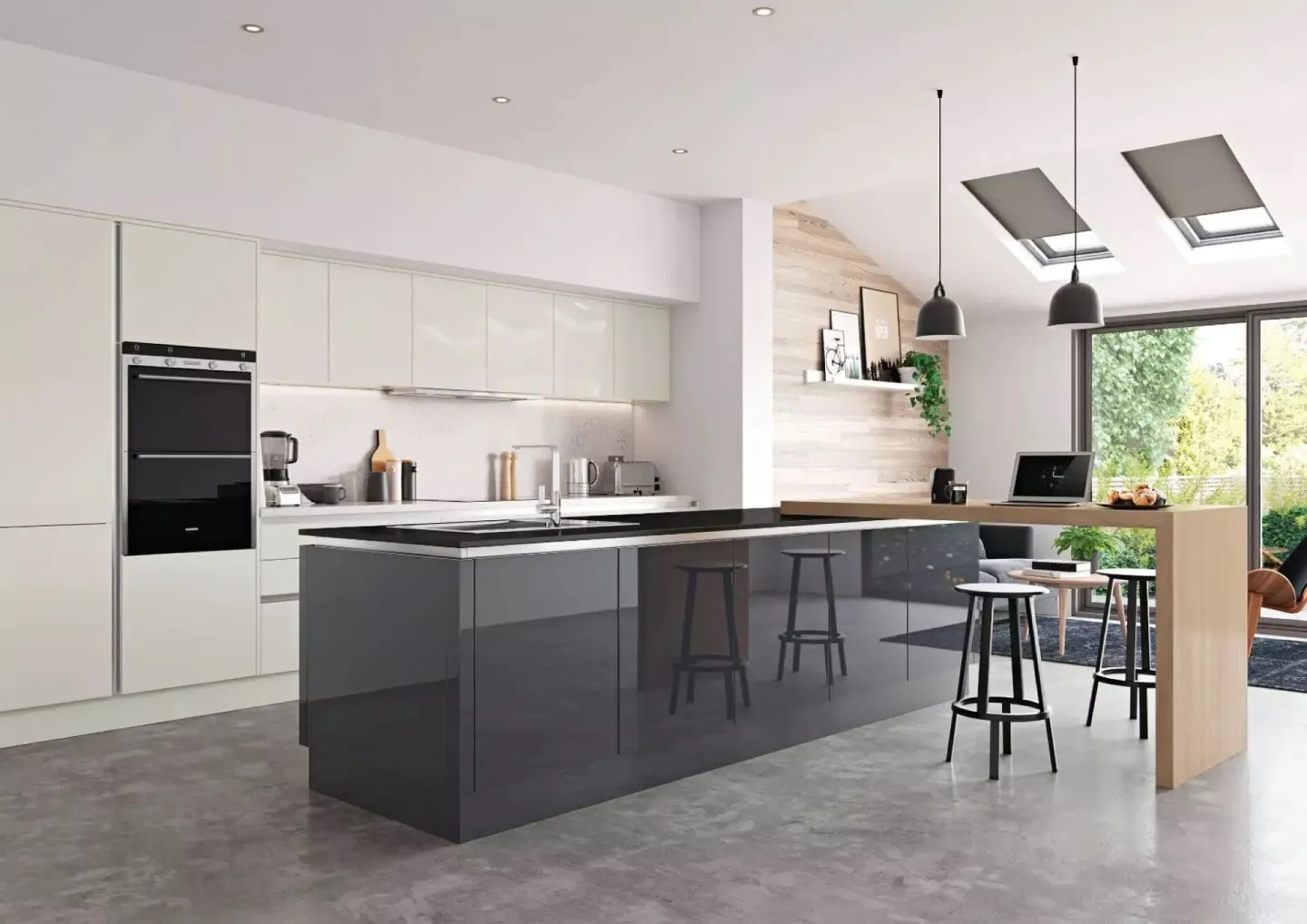 Alku Gloss Open Plan Kitchen W