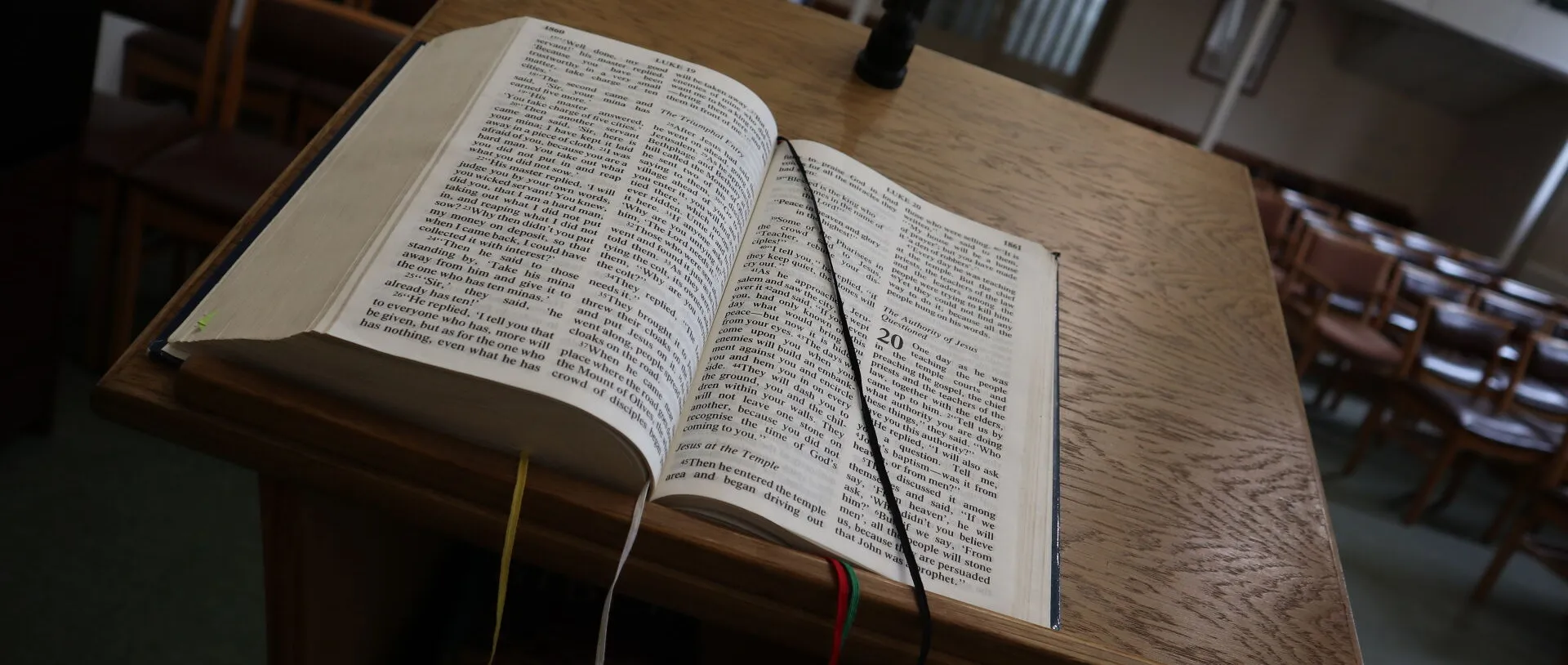 Bible on lectern