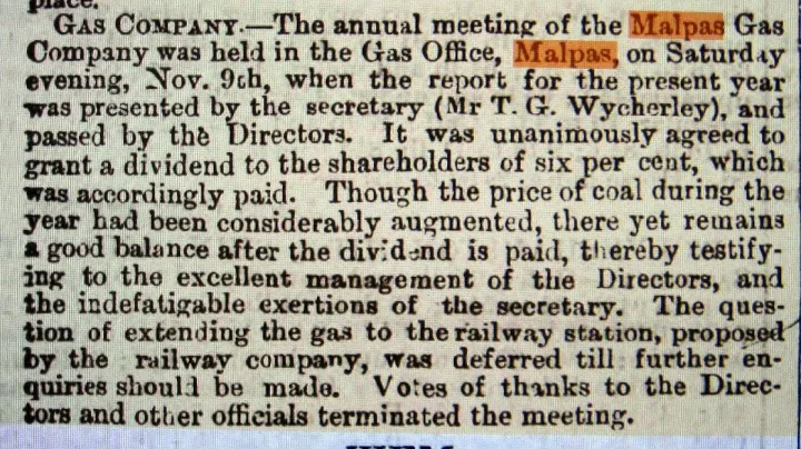 1887 Gas Works report