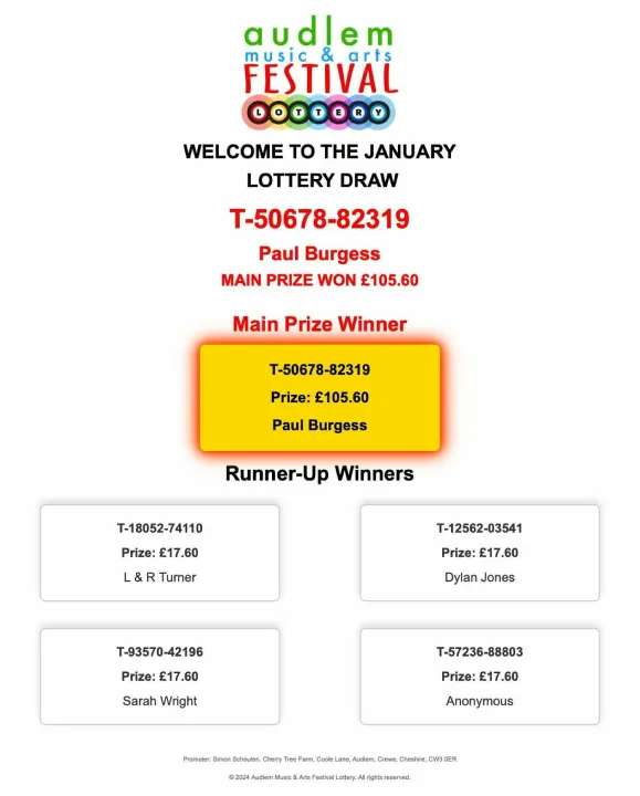 2025 Jan Winners