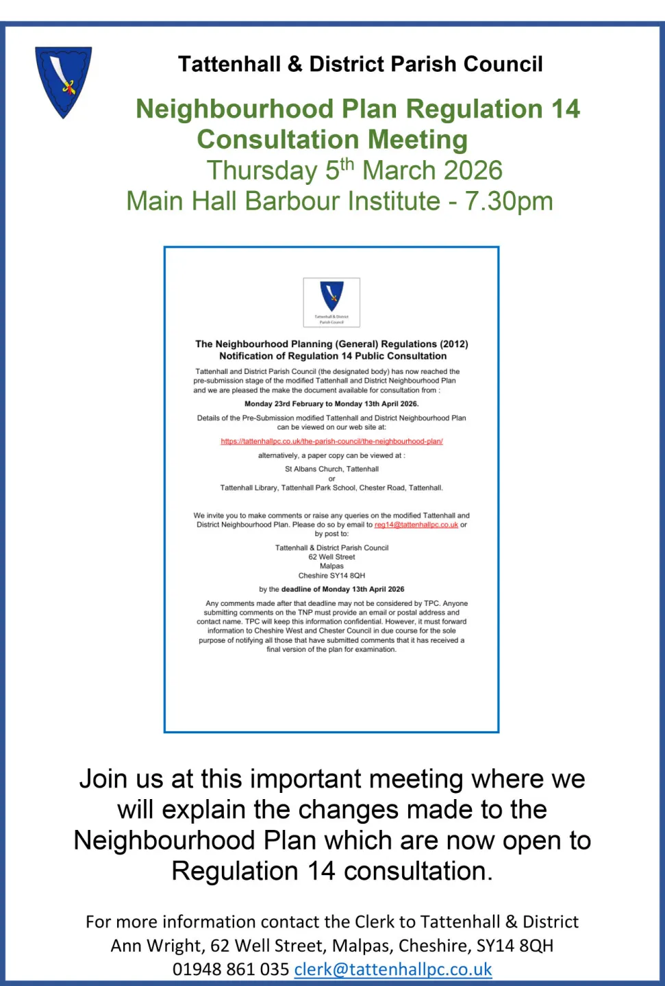 Tattenhall Online &ndash; Planning-March-14-Poster