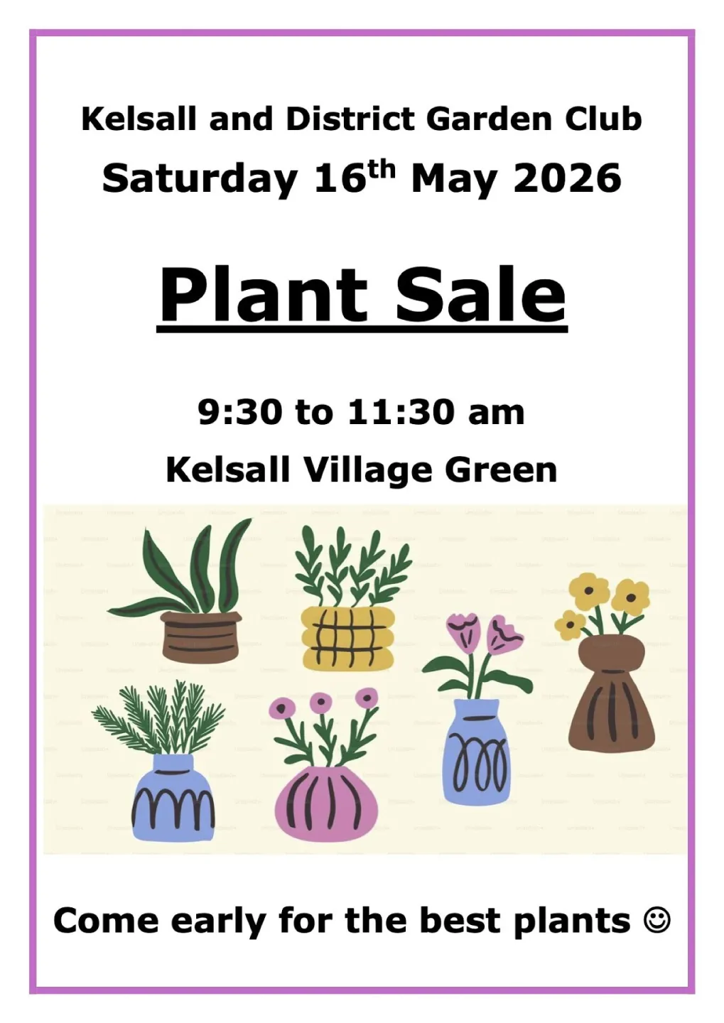 Garden Club Poster Plant Sale 2026