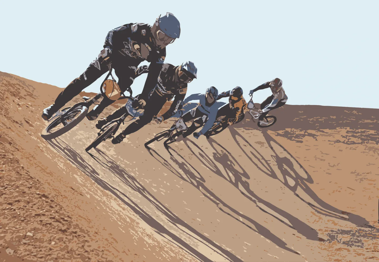 BMX riders take a bend