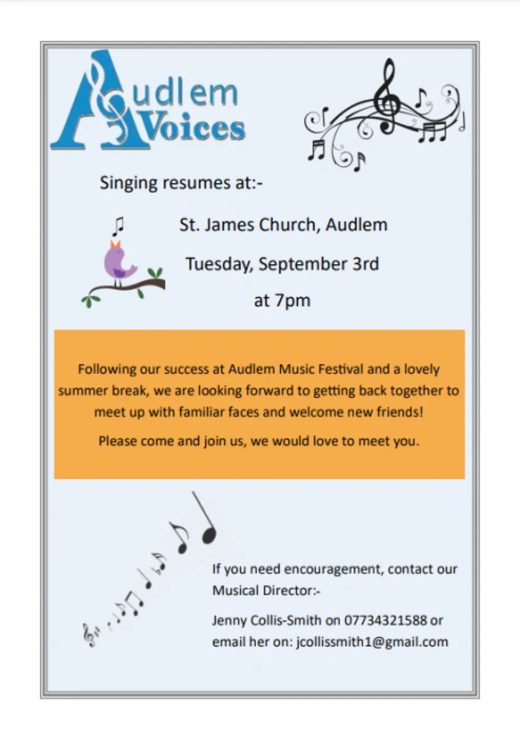 Audlem Voices restart