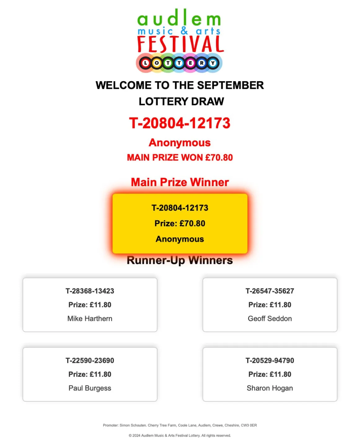 Lottery Sept 2024