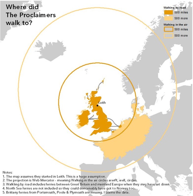 where did the proclaimers walk to