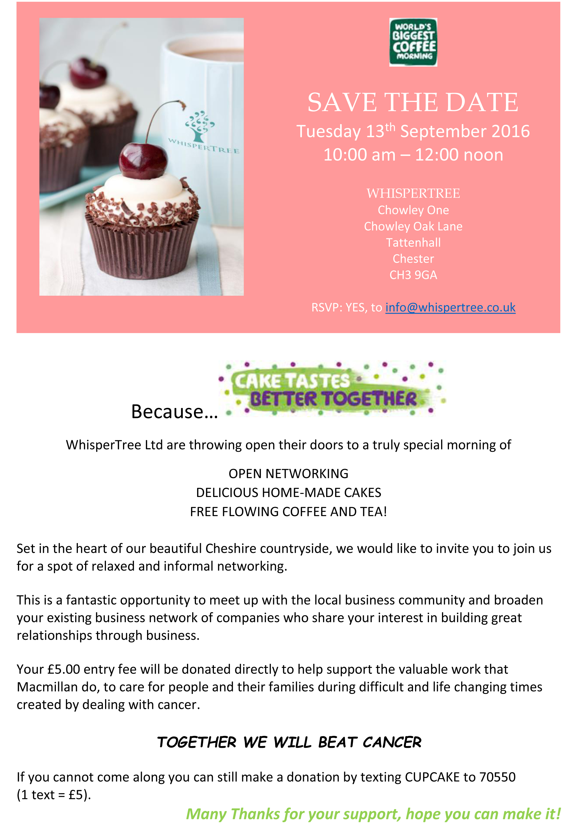 Whipser Tree MacMillan Networking Event