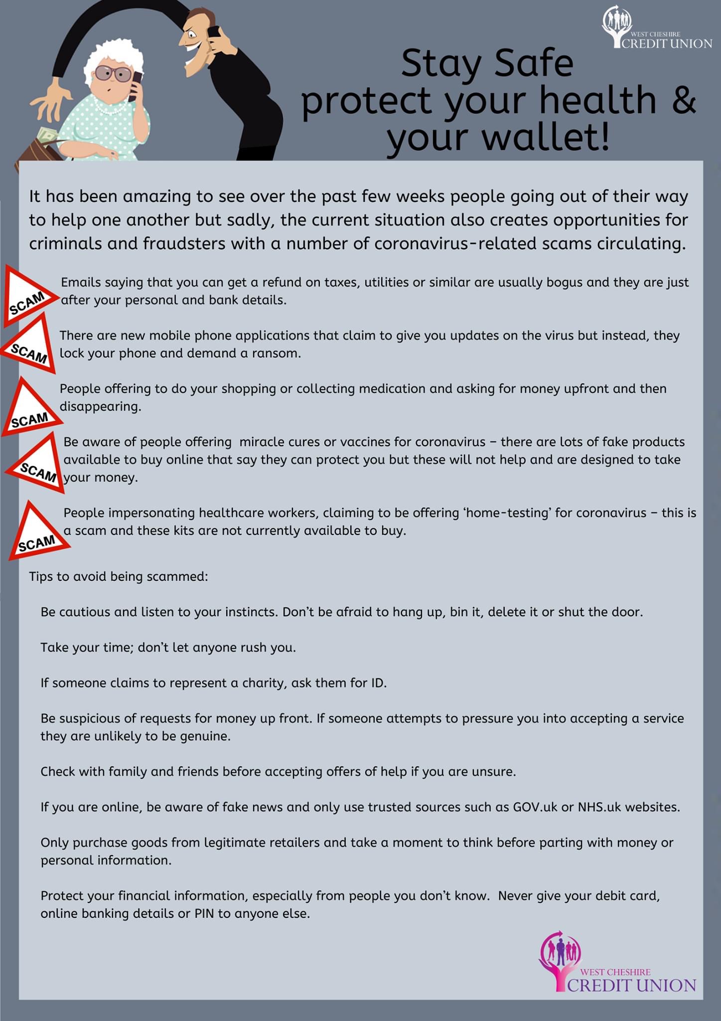 Scam warnings
