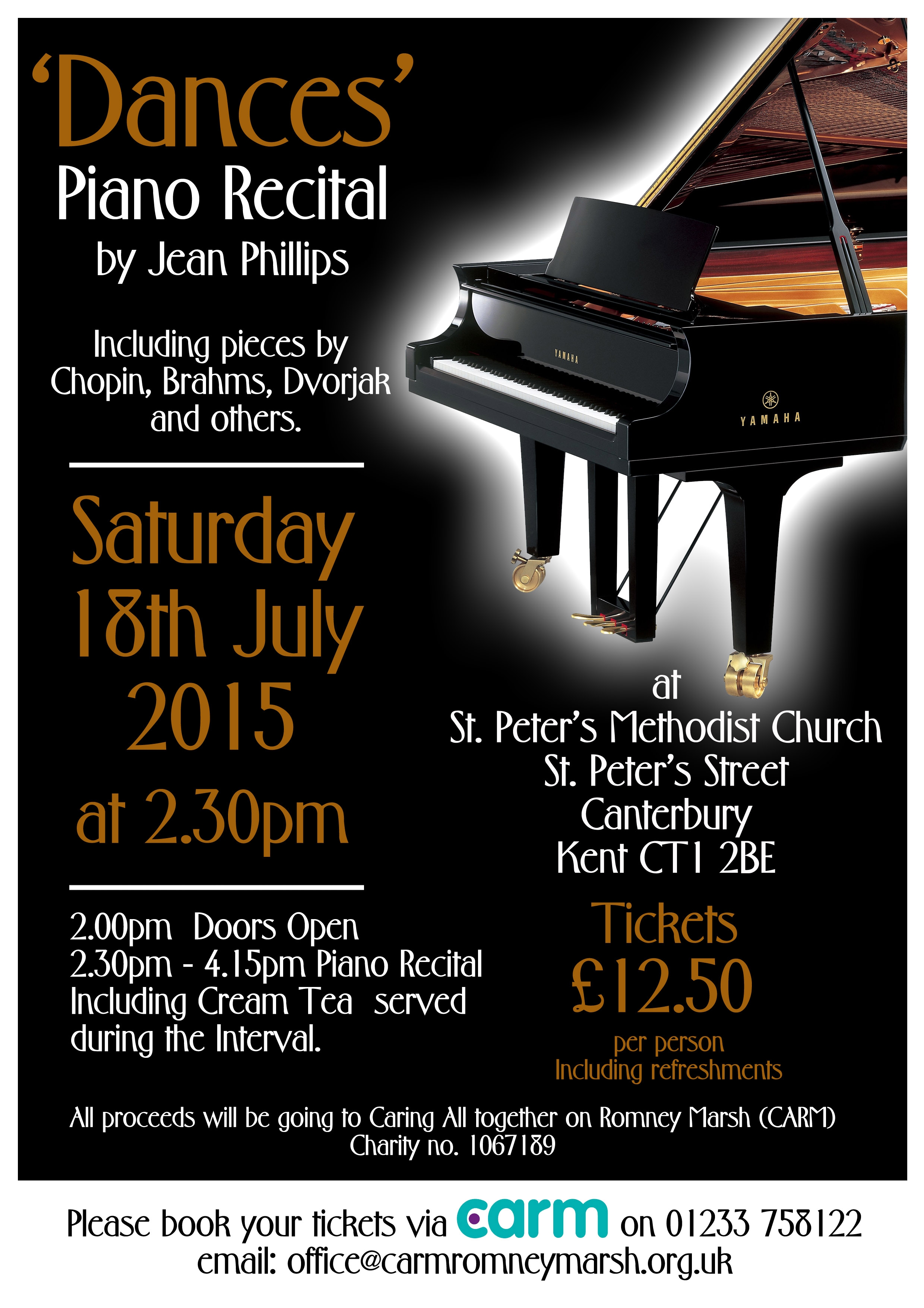 CARM PIANO RECITAL A4 POSTER