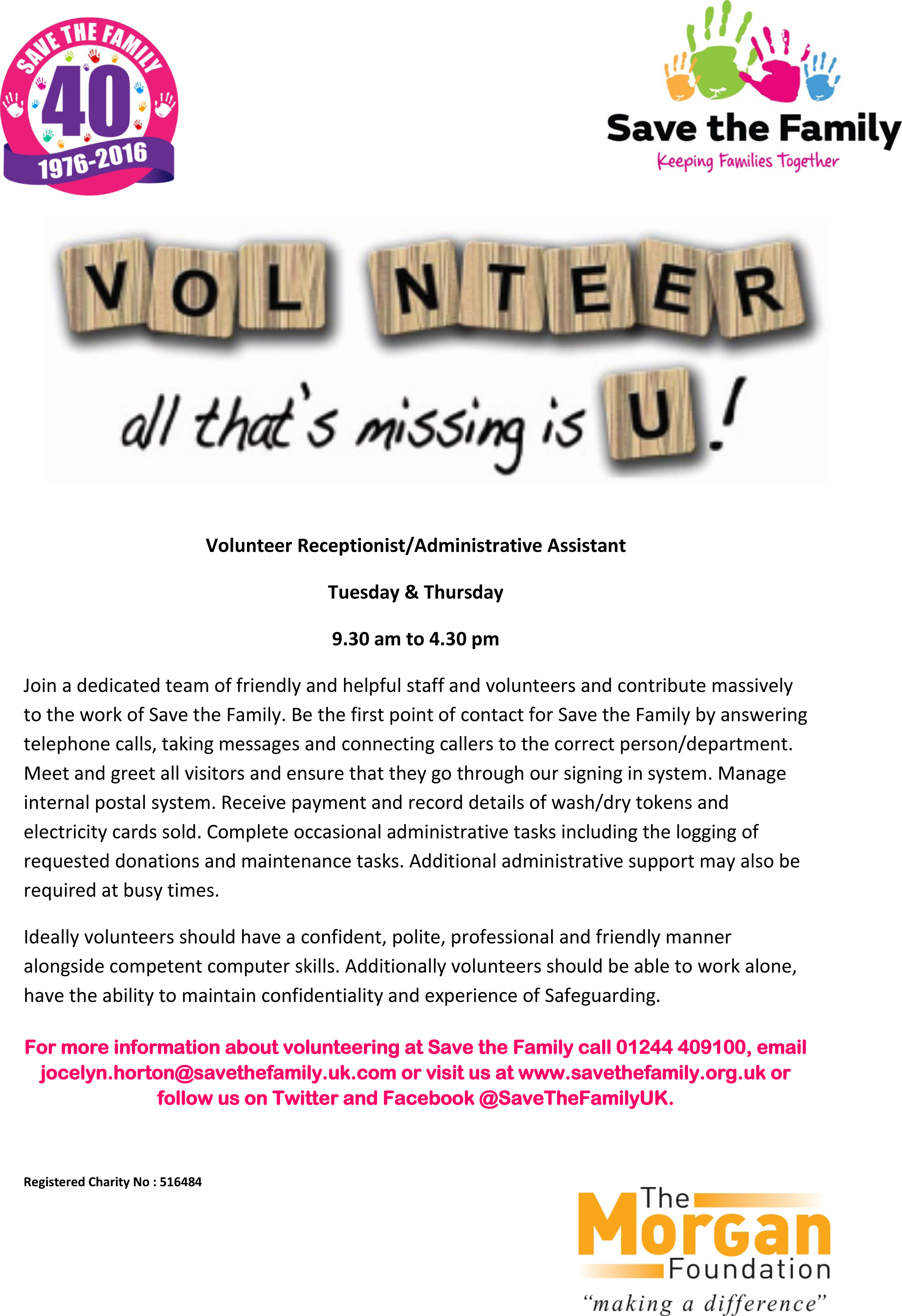 Save The Family Receptionist Poster