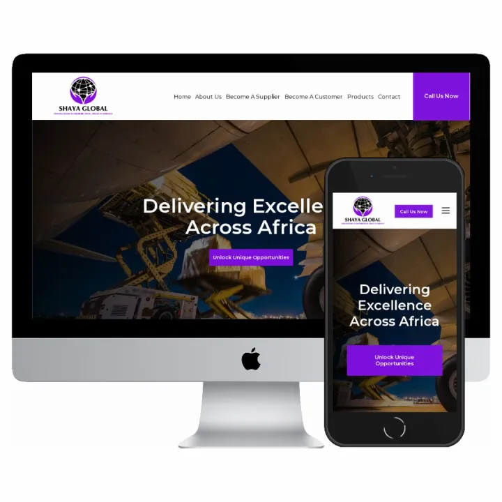 Desktop and mobile screenshots of the Shaya Global website