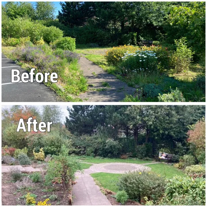 Before and After Peace Garden