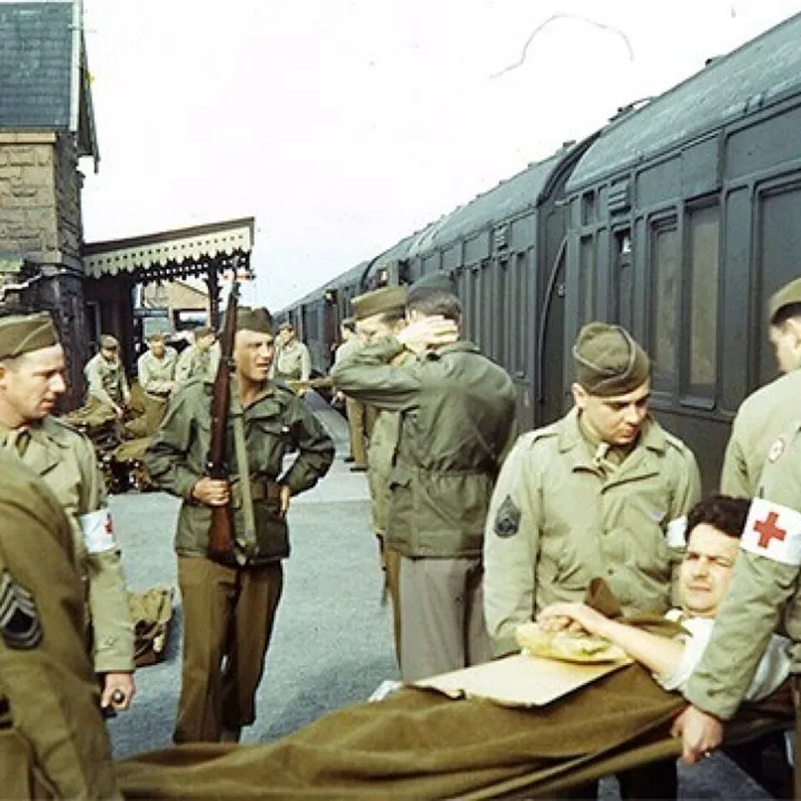 Unloading Ww2 German Prisoners to Be Transported t