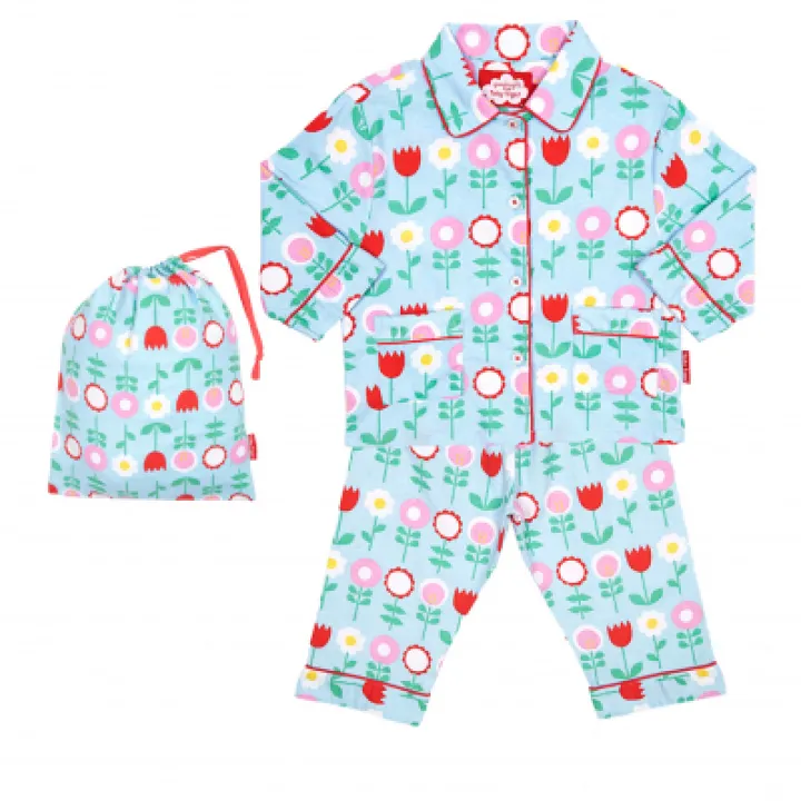 PJTBLFLOW Blue Flower Brushed Cotton Pyjamas