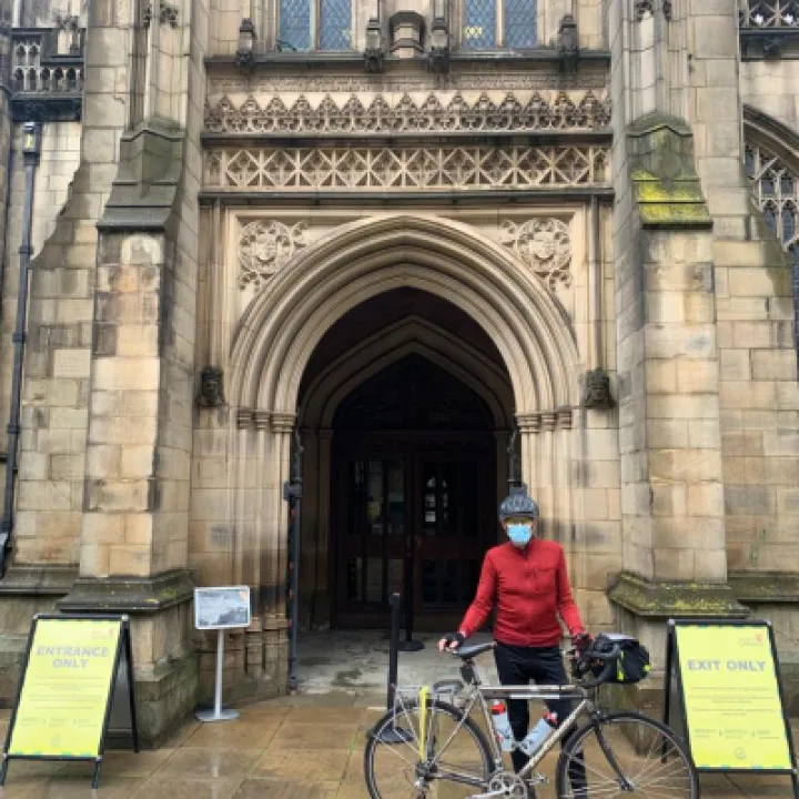 Revd John Kime &ndash; Manchester Cathedral 17 May &ndash; Climate Change Cycle Ride