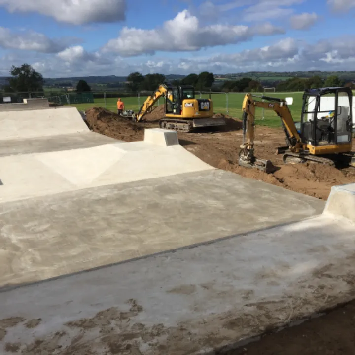 Pilsey skatepark under construction