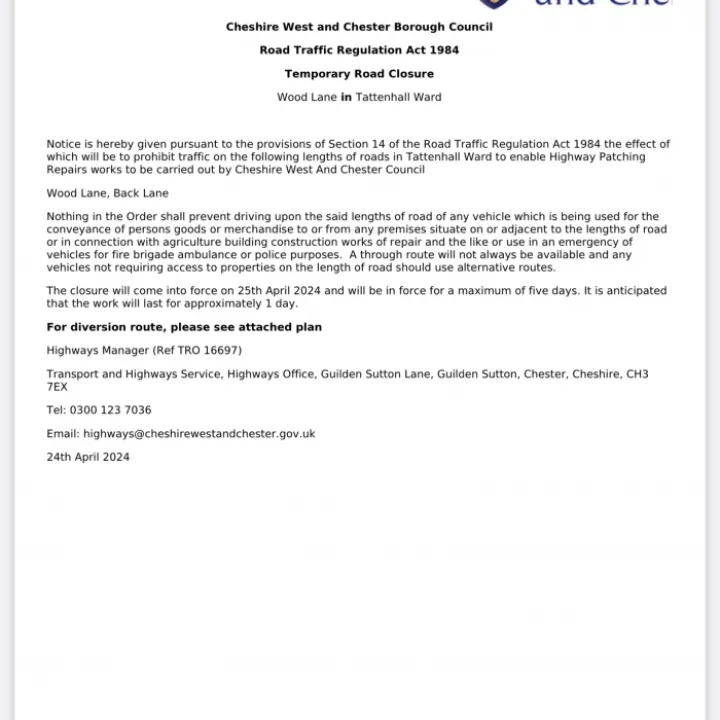 Wood Lane Closure