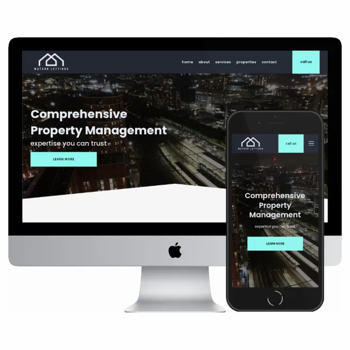 Desktop and mobile screenshots of the Watson Lettings website