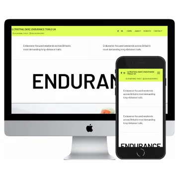 Desktop and mobile screenshots of the UltraTrail Dave website