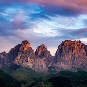 Mesmerizing view of Sassolungo mountain, Italy