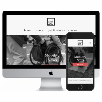 Desktop and mobile screenshots of the Smart Fleet Media website