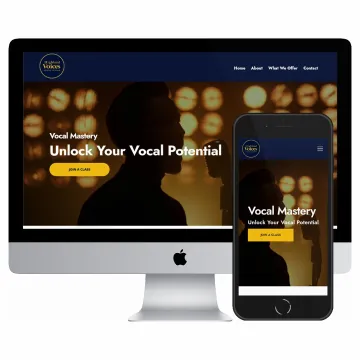 Desktop and mobile screenshots of the Highland Voices Singing Academy website