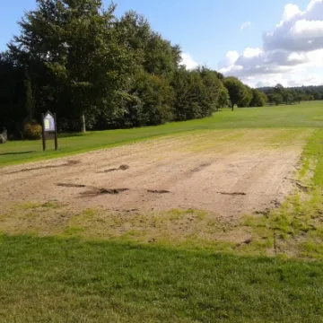 Pryors Hayes Grass starting to on new 1st tee