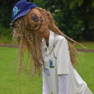 junior cricket scarecrow