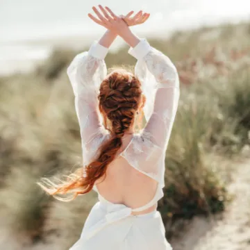 boho wren feather top balloon sleeves P