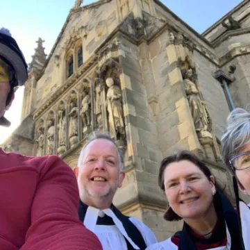 25 May &ndash; Revd John Kime is greeted by The Dean and colleagues at Leicester Cathedral