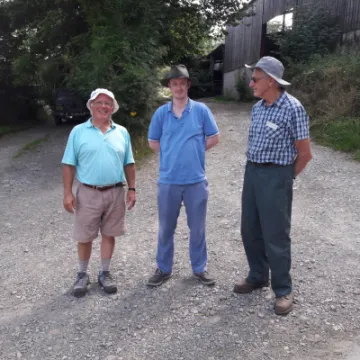 BRCs Paul Trenberth with Hugh Reid and Chaplain David Dutton at Butty Van