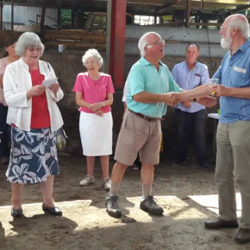 BRCS Paul Trenberth thanks Virginia and Richard Clements for their service to the Butty Van 2