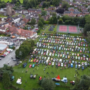 Aerial View Of Vehicles On Audlem Playing Field  2