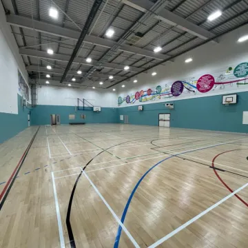 The redesign at the refurbished sports hall at St Paul's High School in Manchester