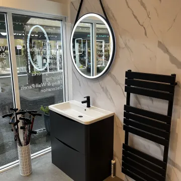 Lunar 800mm Vanity Unit and Piazza Towel Rail