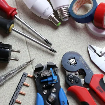 Selection of tools arranged on a table