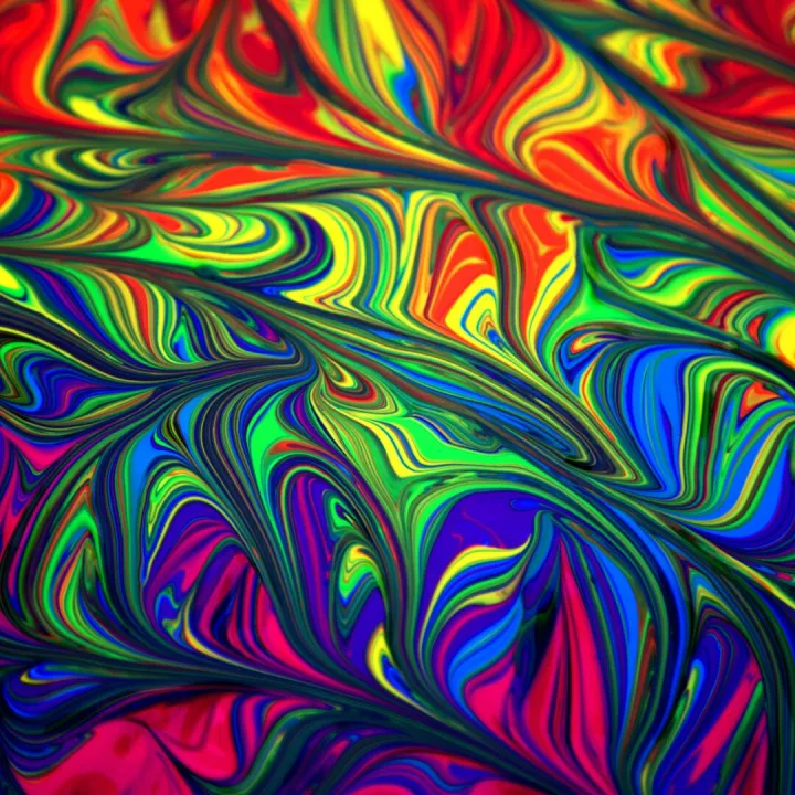 Colorful abstract swirl pattern with vibrant
