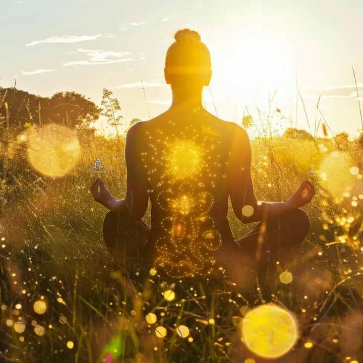 meditating with solar plexus chakra opening