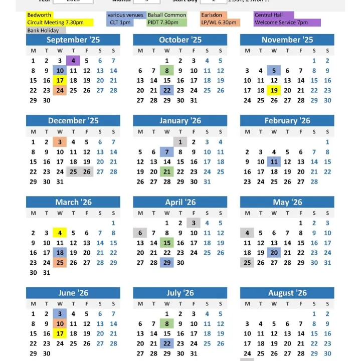 Final Various Meeting Dates 2025-2026