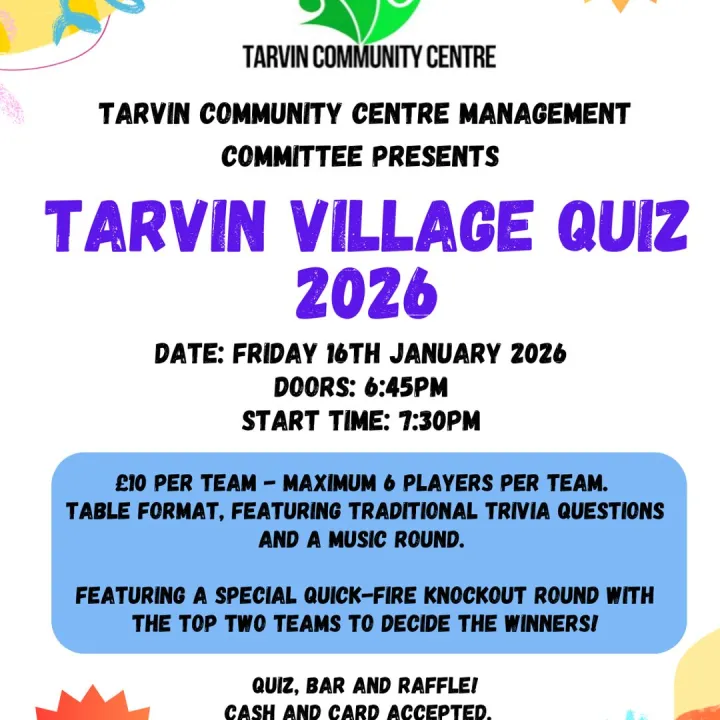 Tarvin Village Quiz Poster 2026