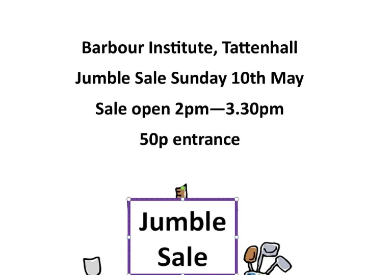 Barbour Institute Jumble 10 May 2026