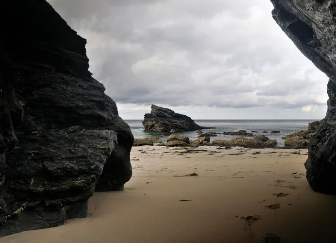 Explore the stunning rocky beach landscape