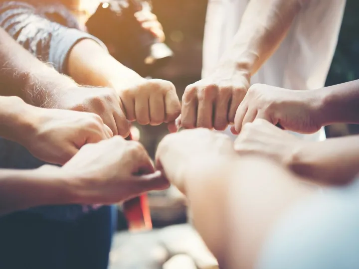 strength people hands success meeting